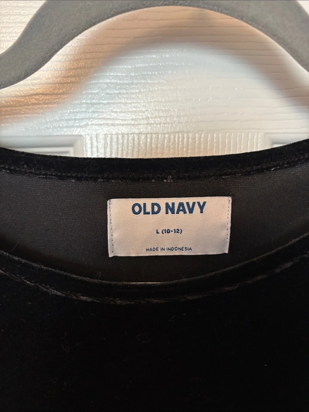 Old Navy Black Velvet Empire-Waist Girl's Dress